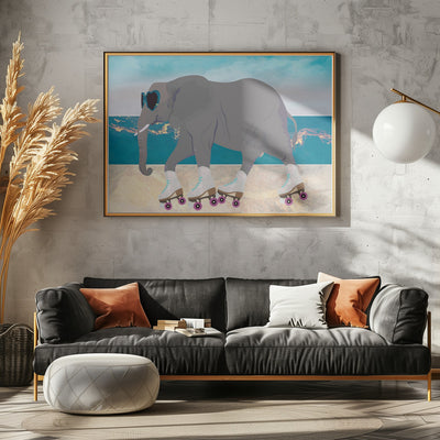 Elephant Beach Landscape 01 - Stretched Canvas, Poster or Fine Art Print I Heart Wall Art