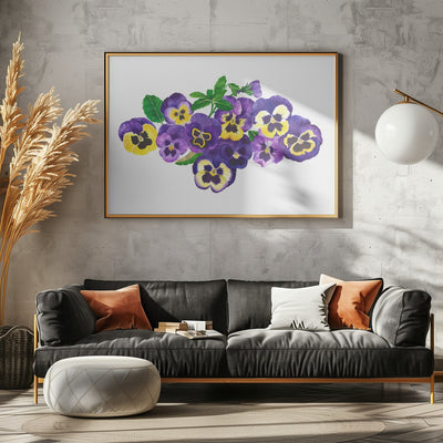 Pansies - Stretched Canvas, Poster or Fine Art Print I Heart Wall Art