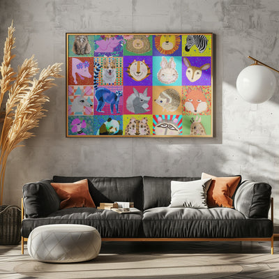 Pop Animal portraits 2 - Stretched Canvas, Poster or Fine Art Print I Heart Wall Art