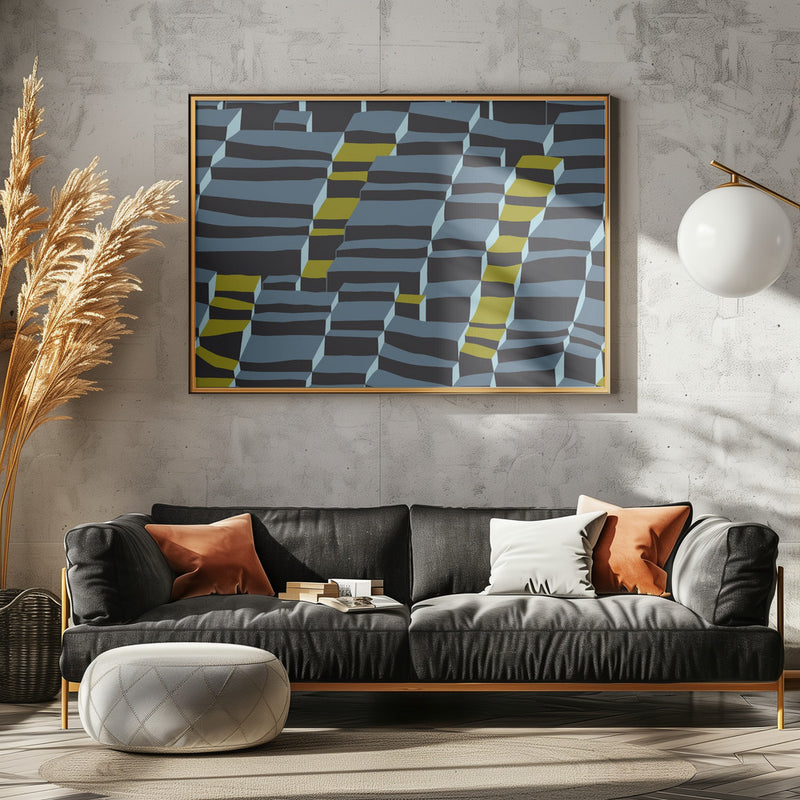 City life always up moonless night pattern - Stretched Canvas, Poster or Fine Art Print I Heart Wall Art