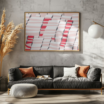 City life always up pearl pink pattern - Stretched Canvas, Poster or Fine Art Print I Heart Wall Art