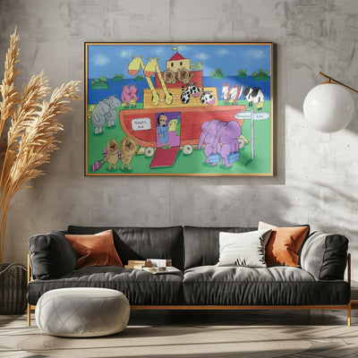 The Animals Enter Two by Two into Noah&#039;s Ark - Stretched Canvas, Poster or Fine Art Print I Heart Wall Art