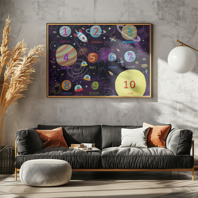 Learn to Count with Carla Daly&#039;s Space Counting Art - Stretched Canvas, Poster or Fine Art Print I Heart Wall Art