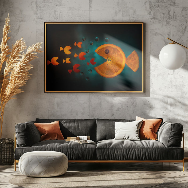 Orange fish - Stretched Canvas, Poster or Fine Art Print I Heart Wall Art