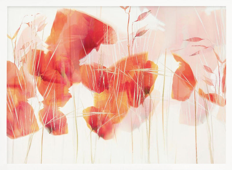 Modern poppies - Stretched Canvas, Poster or Fine Art Print I Heart Wall Art