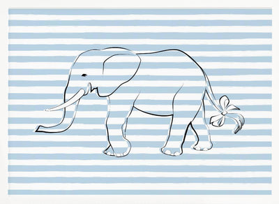 Stripe Elephant - Stretched Canvas, Poster or Fine Art Print I Heart Wall Art