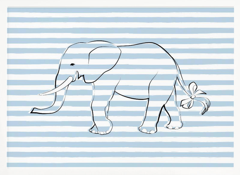 Stripe Elephant - Stretched Canvas, Poster or Fine Art Print I Heart Wall Art