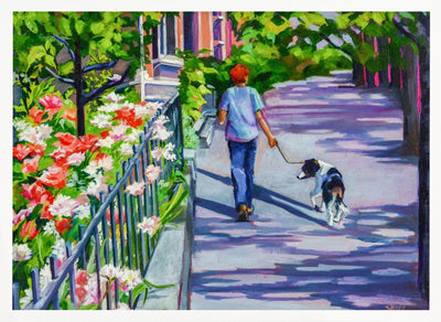 Dog Walker - Stretched Canvas, Poster or Fine Art Print I Heart Wall Art