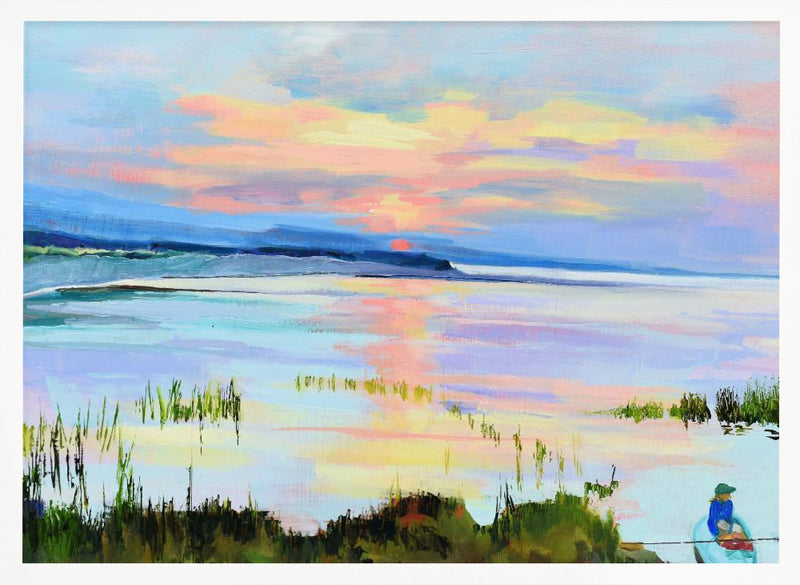 Sunset On the Bay - Stretched Canvas, Poster or Fine Art Print I Heart Wall Art