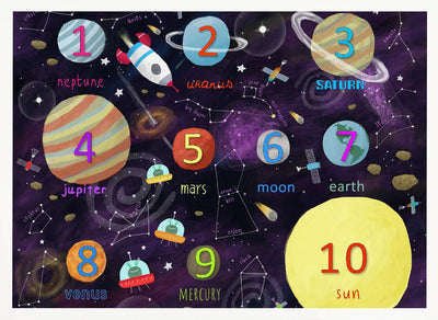 Learn to Count with Carla Daly&#039;s Space Counting Art - Stretched Canvas, Poster or Fine Art Print I Heart Wall Art