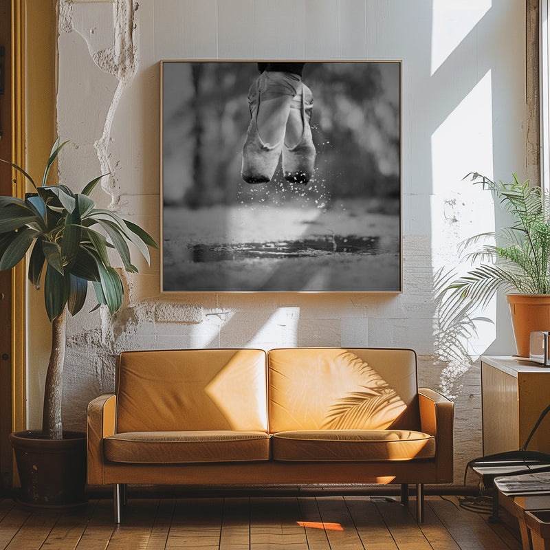 The day we went jumping in puddles - Square Stretched Canvas, Poster or Fine Art Print I Heart Wall Art