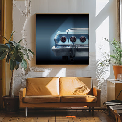 US classic car 1963 impala - Square Stretched Canvas, Poster or Fine Art Print I Heart Wall Art