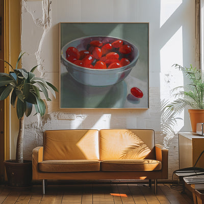 Cherry Tomatoes - Square Stretched Canvas, Poster or Fine Art Print I Heart Wall Art