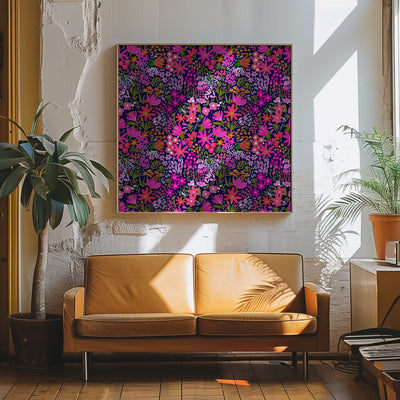 Pink Showers - Square Stretched Canvas, Poster or Fine Art Print I Heart Wall Art