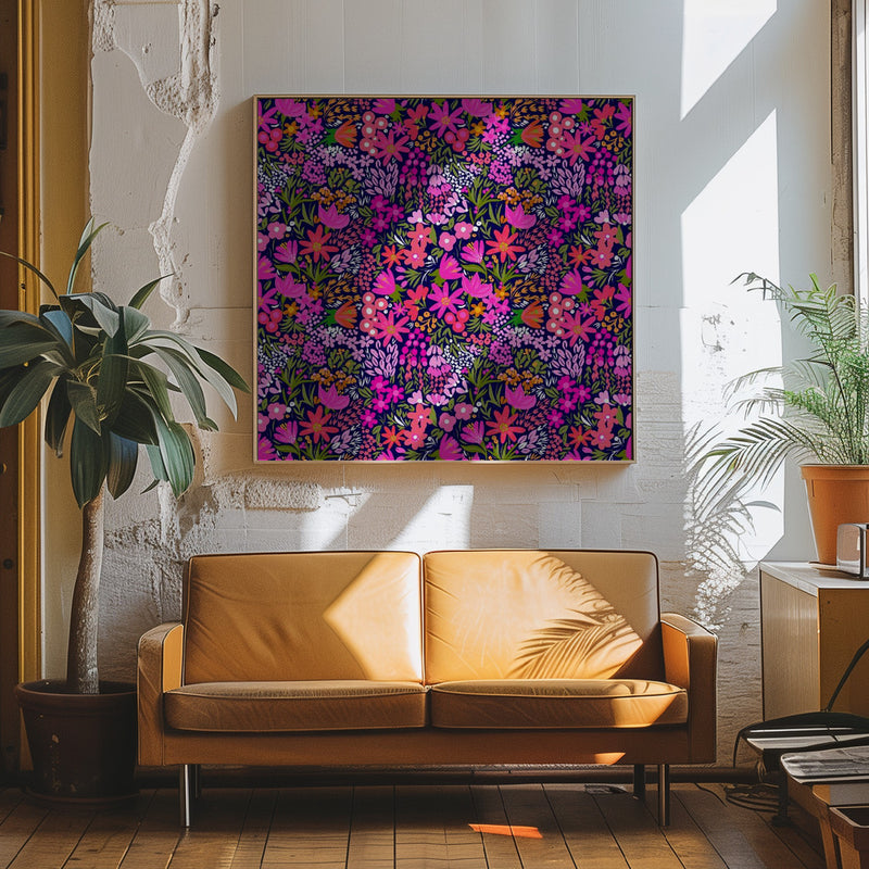 Pink Showers - Square Stretched Canvas, Poster or Fine Art Print I Heart Wall Art