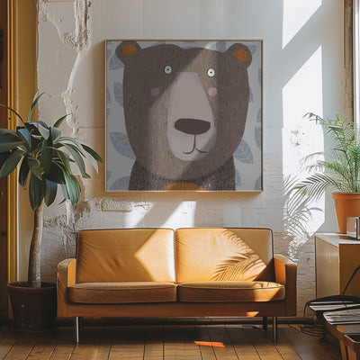 X Bear34 - Square Stretched Canvas, Poster or Fine Art Print I Heart Wall Art