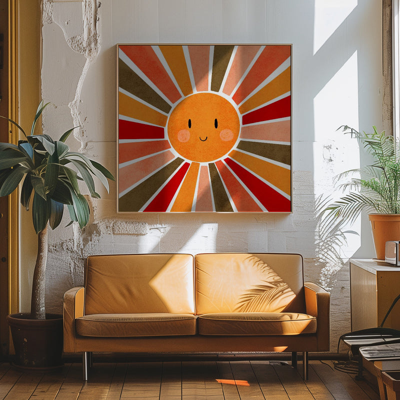 Cheerful Sunshine - Square Stretched Canvas, Poster or Fine Art Print I Heart Wall Art