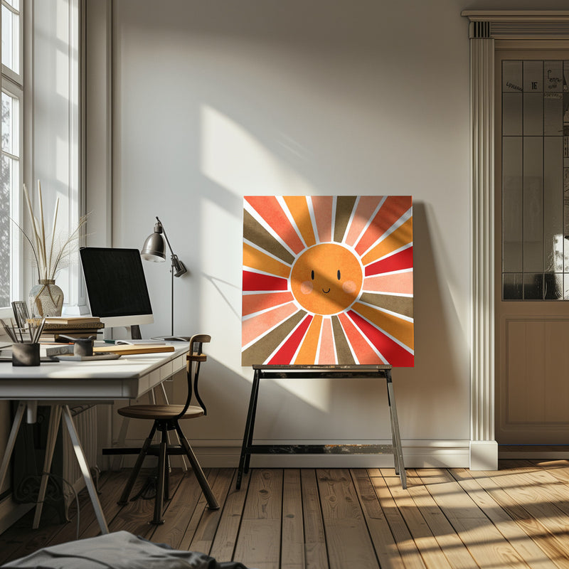 Cheerful Sunshine - Square Stretched Canvas, Poster or Fine Art Print I Heart Wall Art