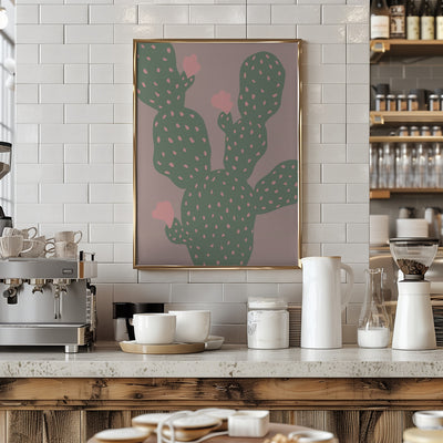 Green Cactus - Stretched Canvas, Poster or Fine Art Print I Heart Wall Art