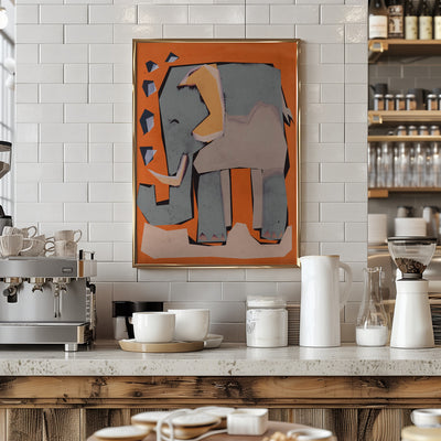 Happy Elephant - Stretched Canvas, Poster or Fine Art Print I Heart Wall Art