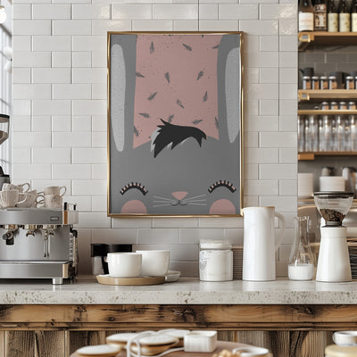 Little Bunny (pink) - Stretched Canvas, Poster or Fine Art Print I Heart Wall Art