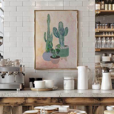 Boho Cactus Trio - Stretched Canvas, Poster or Fine Art Print I Heart Wall Art