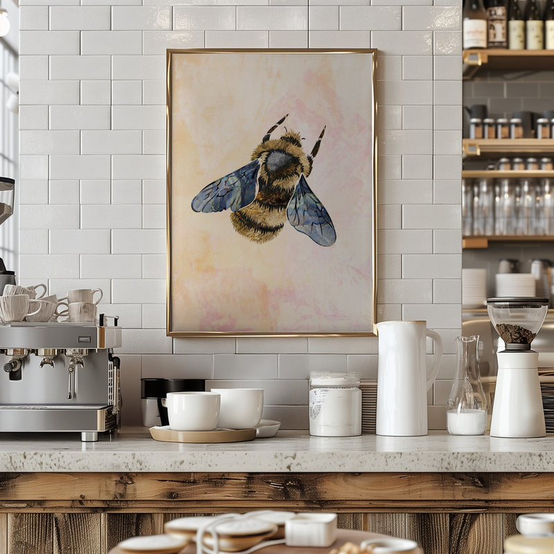 Rustic bee - Stretched Canvas, Poster or Fine Art Print I Heart Wall Art