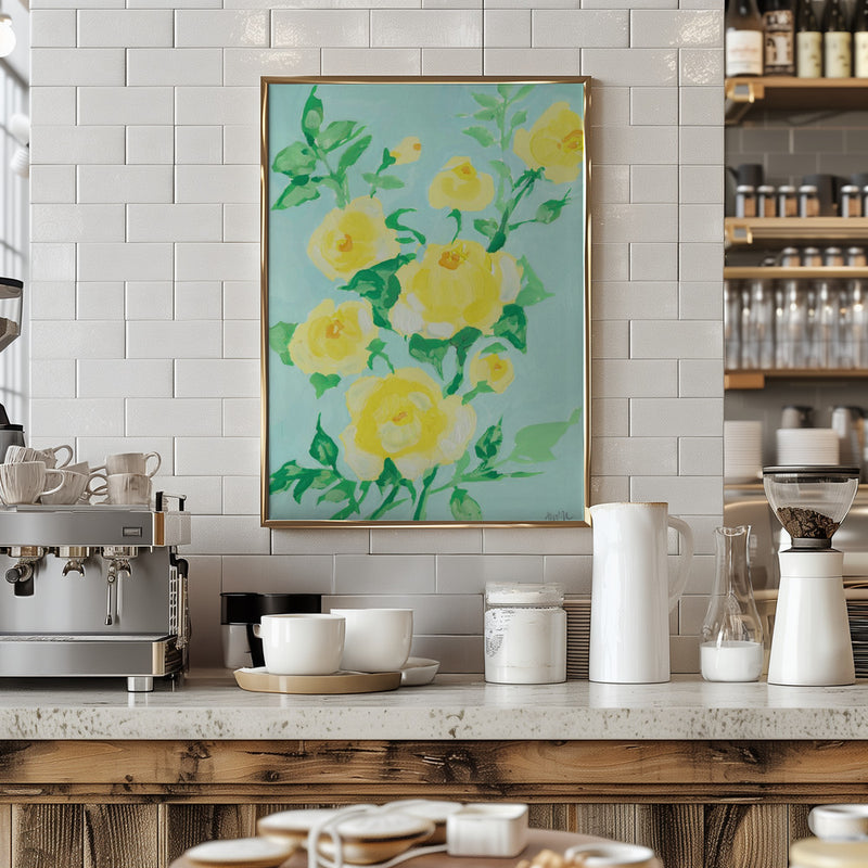 Lemon Roses - Stretched Canvas, Poster or Fine Art Print I Heart Wall Art