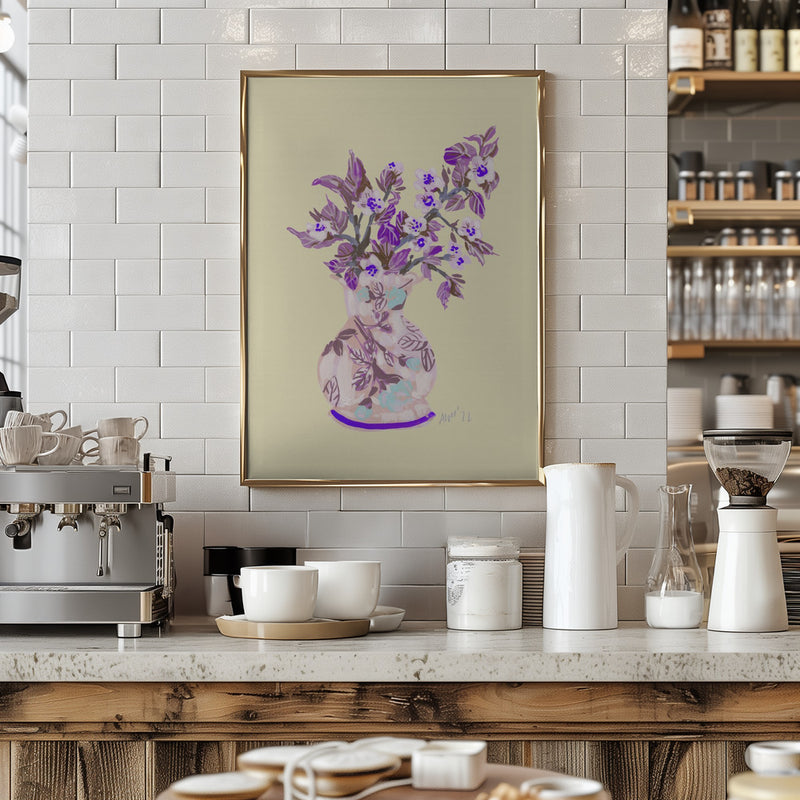 Apple Blossom - Violet - Stretched Canvas, Poster or Fine Art Print I Heart Wall Art