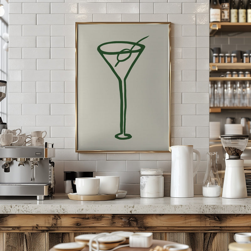 Cocktail Green - Stretched Canvas, Poster or Fine Art Print I Heart Wall Art