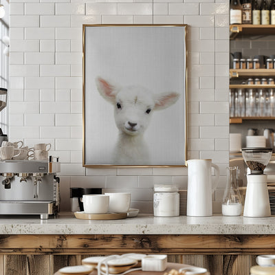 Peekaboo Baby Sheep - Stretched Canvas, Poster or Fine Art Print I Heart Wall Art