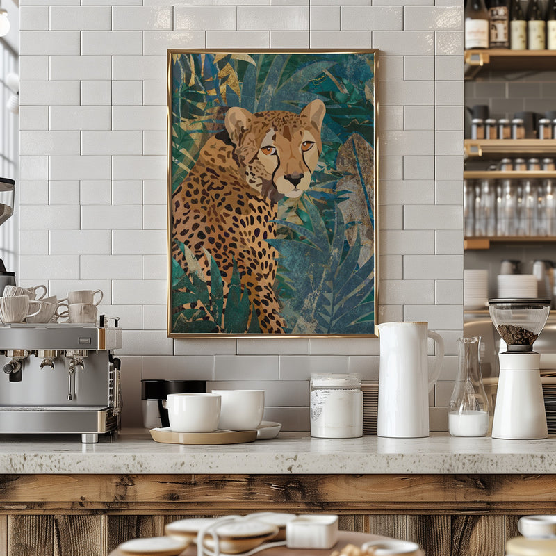 Cheetah In the Jungle 2 - Stretched Canvas, Poster or Fine Art Print I Heart Wall Art