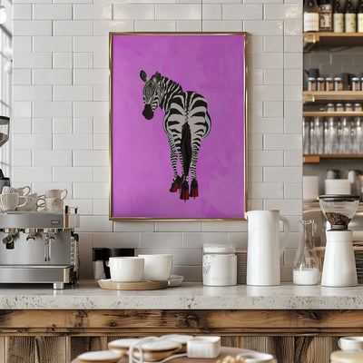 Zebra Shoes pink - Stretched Canvas, Poster or Fine Art Print I Heart Wall Art