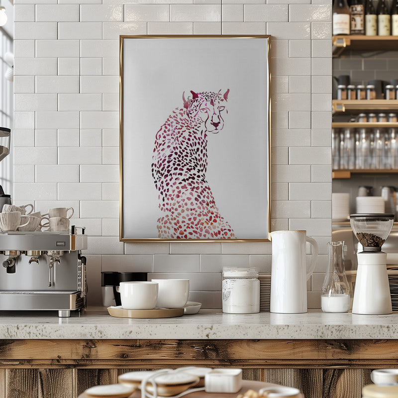 Pink Cheetah - Stretched Canvas, Poster or Fine Art Print I Heart Wall Art