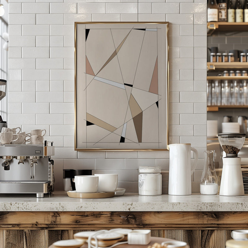 Geometric Beige Art - Stretched Canvas, Poster or Fine Art Print I Heart Wall Art