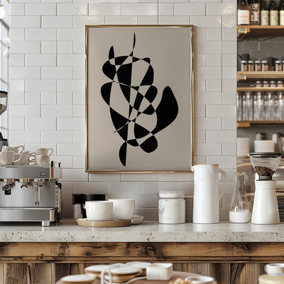 Abstract Black Shapes - Stretched Canvas, Poster or Fine Art Print I Heart Wall Art