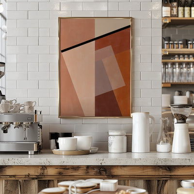 Geometric Shapes And Warm Earth Tones - Stretched Canvas, Poster or Fine Art Print I Heart Wall Art
