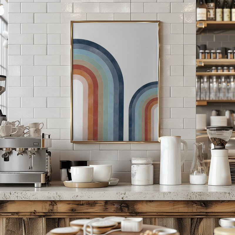 Curved Colorscape - Stretched Canvas, Poster or Fine Art Print I Heart Wall Art