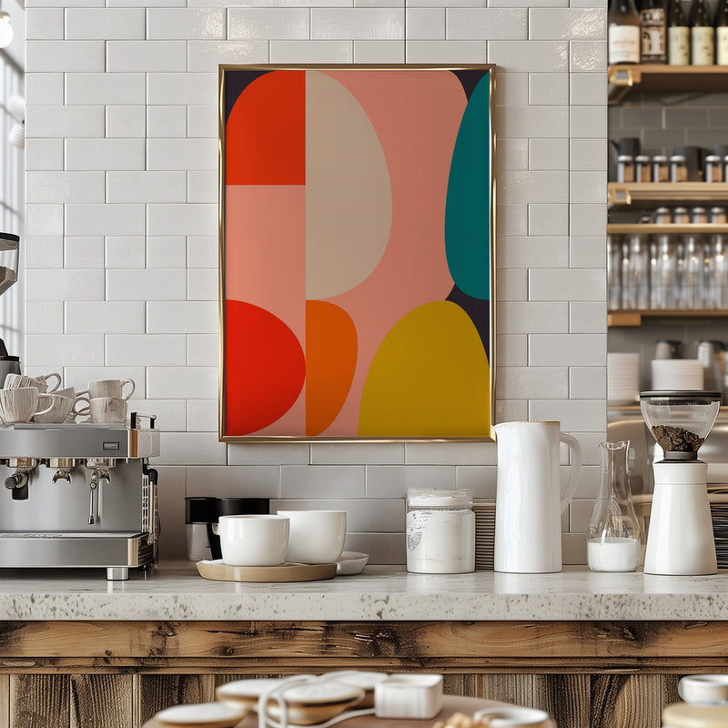 Mid Century Pastel 14 - Stretched Canvas, Poster or Fine Art Print I Heart Wall Art