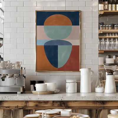 Geometric Shapes In Muted earth tones - Stretched Canvas, Poster or Fine Art Print I Heart Wall Art