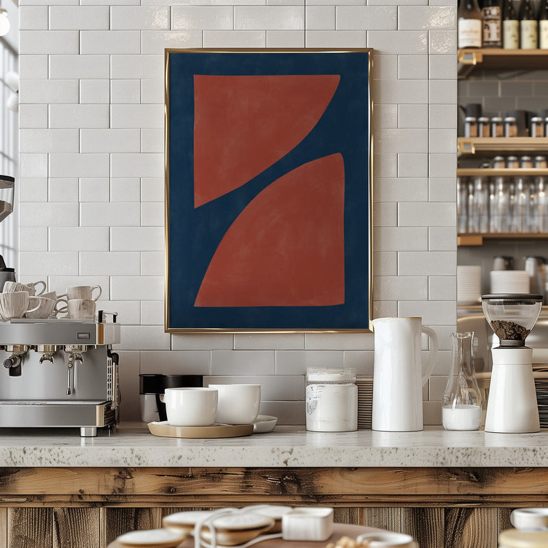 Crimson Curve Dance - Stretched Canvas, Poster or Fine Art Print I Heart Wall Art