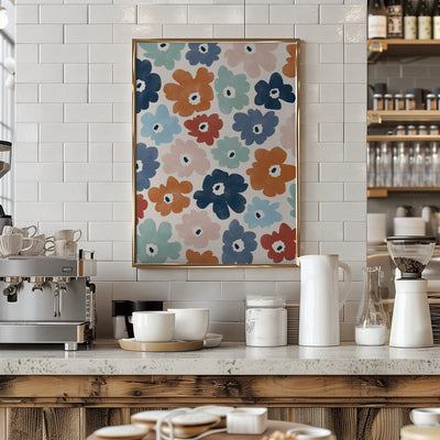 Floral Burst Fiesta - Stretched Canvas, Poster or Fine Art Print I Heart Wall Art