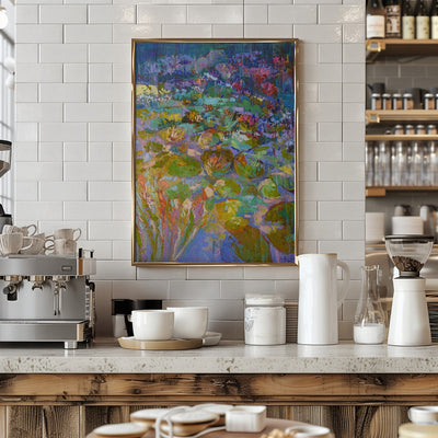 Lush Water Lilies - Stretched Canvas, Poster or Fine Art Print I Heart Wall Art