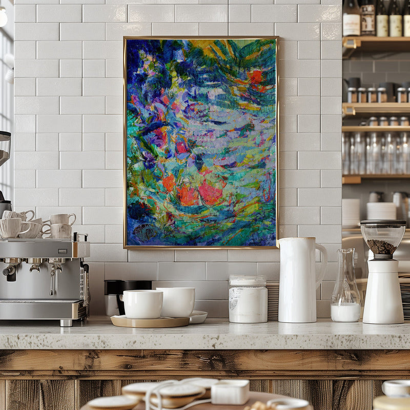 Luminous Petal Cascade - Stretched Canvas, Poster or Fine Art Print I Heart Wall Art