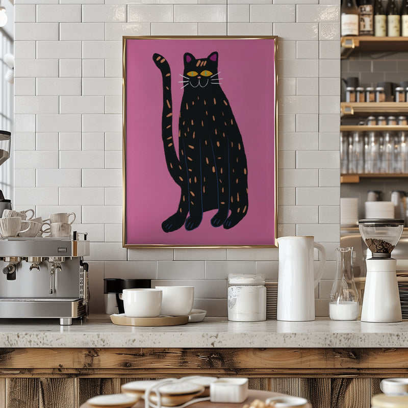 Black cat - Stretched Canvas, Poster or Fine Art Print I Heart Wall Art