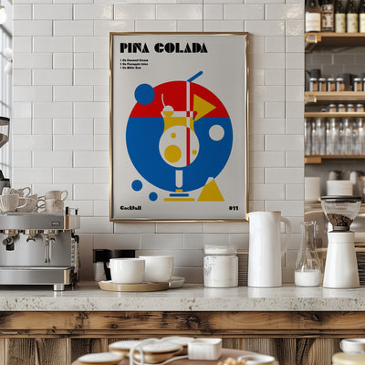 Pina Colada Bauhaus Cocktail - Stretched Canvas, Poster or Fine Art Print I Heart Wall Art