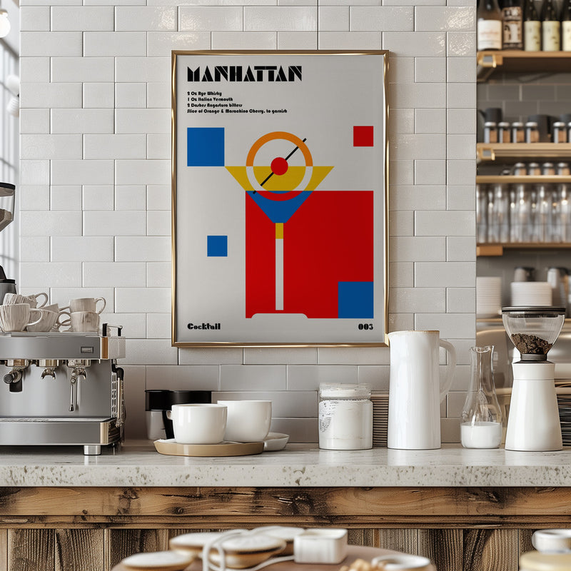 Manhattan Bauhaus Cocktail - Stretched Canvas, Poster or Fine Art Print I Heart Wall Art