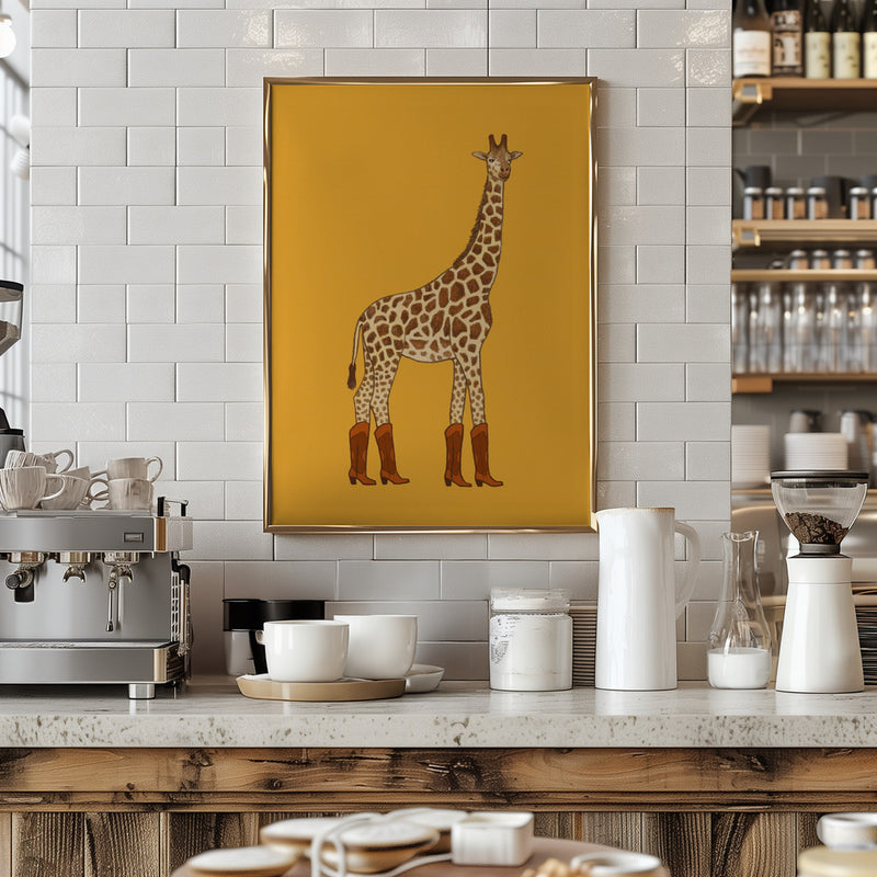 Jolene the Cowgirl Giraffe - Stretched Canvas, Poster or Fine Art Print I Heart Wall Art