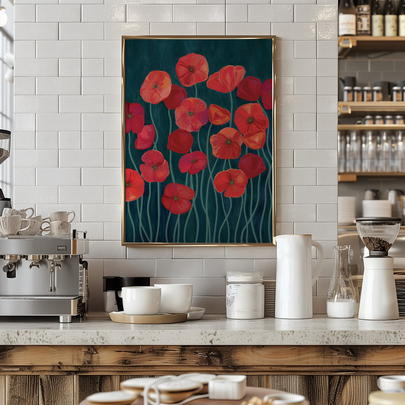 Red poppies - Stretched Canvas, Poster or Fine Art Print I Heart Wall Art