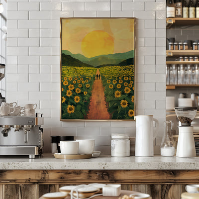 Sunflower Plantation - Stretched Canvas, Poster or Fine Art Print I Heart Wall Art